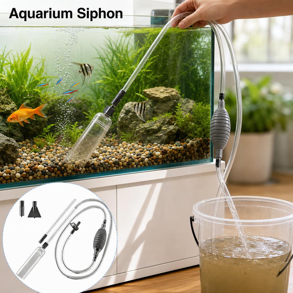 Marine Aquarium Water Change - Ręczny syfon do akwarium, zestaw do