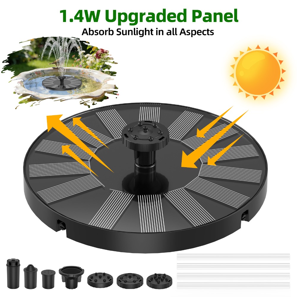 Marine Aquarium Equipment - Nowa fontanna solarna 1.4W, stabilna i