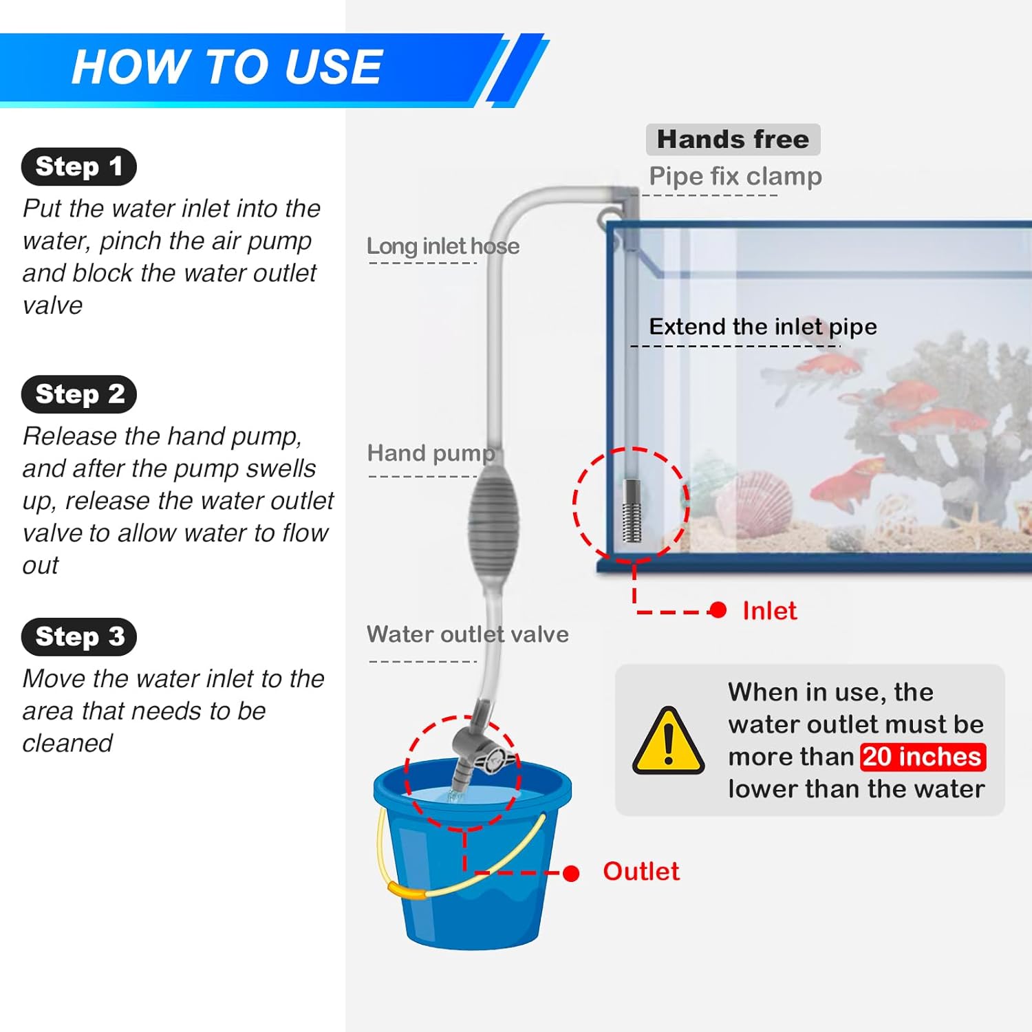 Duży syfon akwariowy do akwari – Marine Aquarium Water Change recenzja i cena