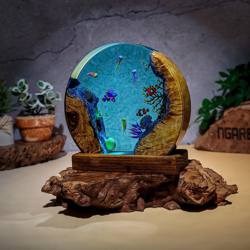 Lampa stołowa z żywicy z motyw – Aquarium & Marine Museum Universiti Malaysia Sabah Kota Kinabalu Sabah recenzja i cena